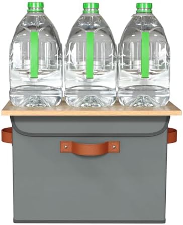 Univivi Fabric Storage Cubes with Lids, Stackable Storage Box, Grey, 3 PCS - Image 3