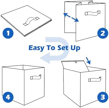 ShellKingdom Storage Bins, Foldable Fabric Storage Cubes, 8 Pack, 4 Colors - Image 7