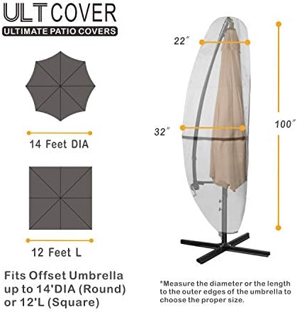 ULTCOVER Waterproof Patio Cantilever Offset Umbrella Cover - Image 2