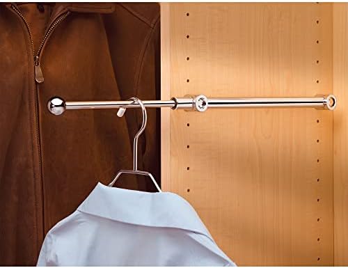 Rev-A-Shelf 12" Pull Out Valet Rod for Closet Organization, Extendable Sliding Clothes Storage Hanging Rack w/Hardware, Chrome, CVR-12-CR, (4 Pack) - Image 3