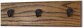 PegandRail Oak Wall Mounted Coat Rack with Aged Bronze Singular Style Hooks 4.5" Ultra Wide (Walnut, 15" x 4.5" with 3 Hooks) by PEG+AND+RAIL