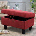 28.5'' Ottoman with Storage, Flannel Ottoman Foot Rest for Living Room Upholstered Footstool, Perfect Storage Ottoman Bench Bag Floor Chair for Bedroom or Entryway, Red by SumKeaVideoSewerCameraSystem