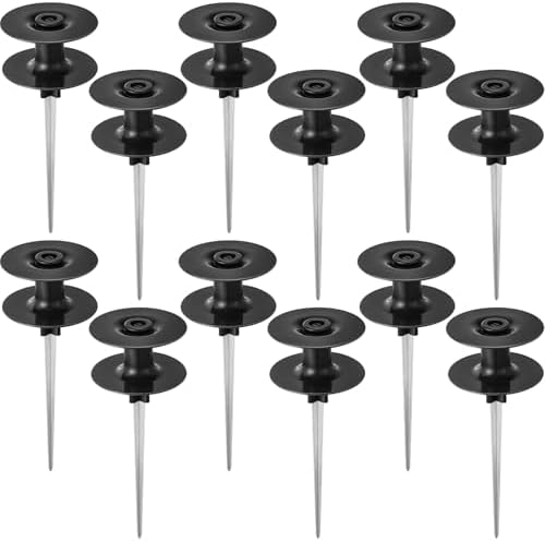Chumia Garden Hose Guide Stakes, 10 Inch Metal Spike, Black, 12 Pieces by Chumia