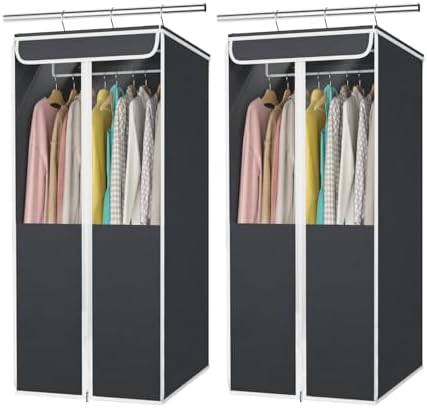 Univivi Garment Bags for Hanging Clothes, Cloth Bag 40 In, 2 PCS, Dark Grey by Univivi