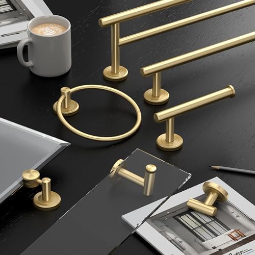 Gatco 1291B Latitude II 2 Hook Double Robe Hook, Wall Mounted Hook for Bathroom Towels & Robes, 6.5 Inch W, Brushed Brass, Premium Brass - Image 4