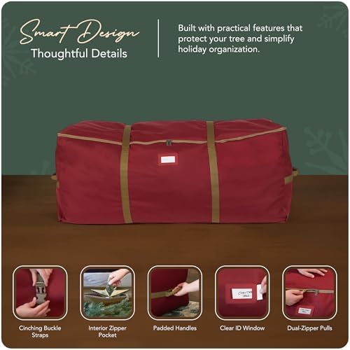 Covermates Christmas Tree Cinch Bag, 60" W x 24" D x 24" H, Red - Image 4