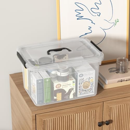 18 Quart Plastic Latch Bins, Clear Storage Boxes with Lids, 6 Packs - Image 4