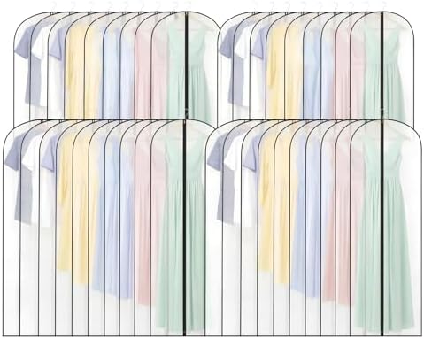 Amylove 40 Pcs 60" Garment Bags Bulk for Dresses Gowns Storage by Amylove