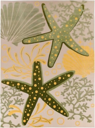 Nourison Home Aloha Indoor/Outdoor Green Yellow 10' x 14' Area Rug, Easy Cleaning, Non Shedding, Bed Room, Living Room, Dining Room, Backyard, Patio, Deck (10x14) - Image 4