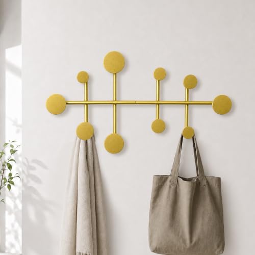 Wall Mounted Coat Rack, Minimalist Metal Coat Hooks for Entryway, Gold by Unknown