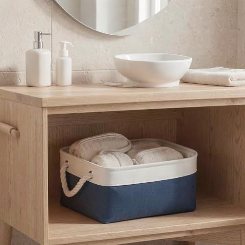 13.8x9.8x6.7 Inch Fabric Small Storage Bins with Handles 6 Pack - Image 6