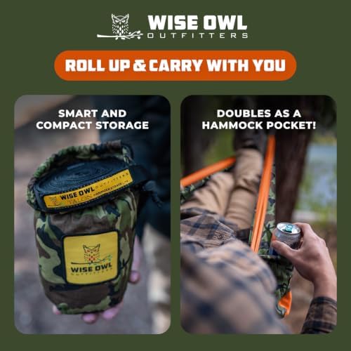 Wise Owl Outfitters Camping Hammock – 500lbs Portable Hammock with Tree Straps - Travel, Backpacking, Hiking, Outdoors Camping Gear - Double - Image 6