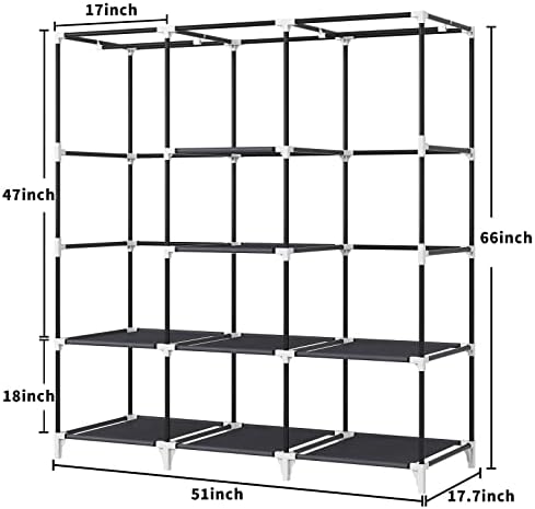 Portable Closet, Bedroom Wardrobe Closet for Hanging Clothes - Image 4
