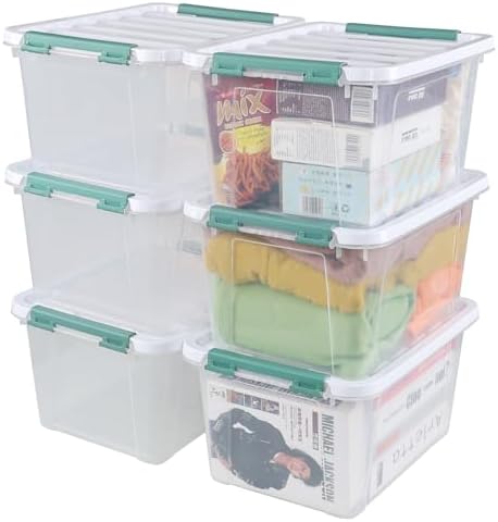 6 Pack Plastic Latch Storage Box, 20 Qt Storage Container with Lid - Image 7