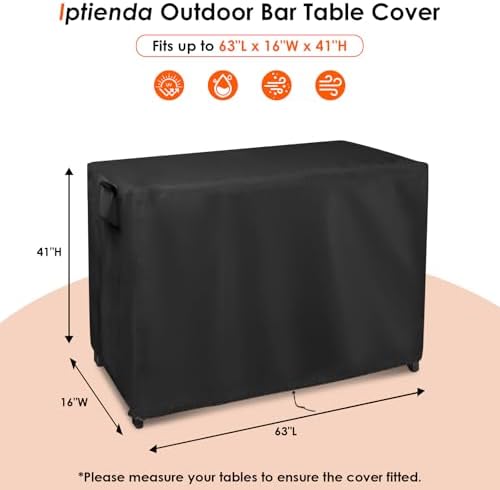 Outdoor Bar Table Cover for Home Bar Furniture-63x16x41inch - Image 2