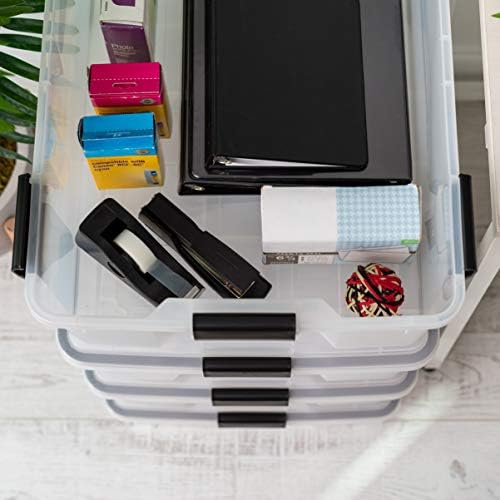 IRIS USA 4-Pack 41 Qt Storage Bins with Gasket Lids, Clear/Black - Image 5