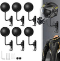 Kikerike Motorcycle Helmet Rack Wall Mount with 180 Degree Rotation and 2 Hooks - Metal Helmet Holder Display Stand, Black, 6 Pcs by Kikerike