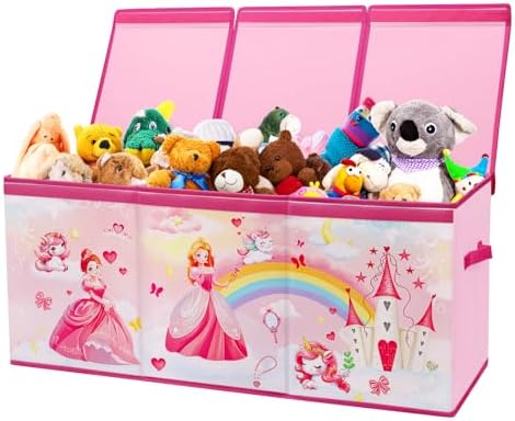 decalsweet Large Toy Box Collapsible Chest Organizer with Flip Lid for Kids by Decalsweet