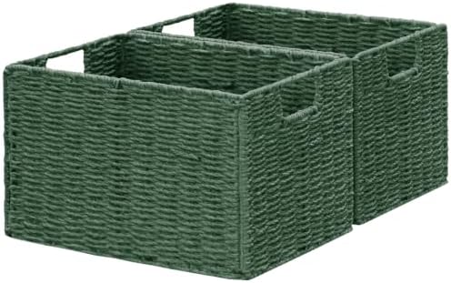 Vagusicc Large Wicker Storage Basket, Collapsible Baskets for Organizing by Vagusicc