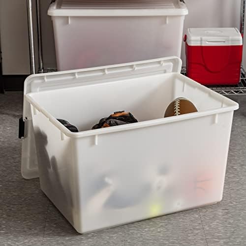 IRIS USA 3-Pack 144 Qt Stackable Storage Bins with Lids, Pearl - Image 5
