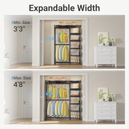 VIPEK X2 Expandable Clothes Rack Portable Closet Organizer System Black - Image 2
