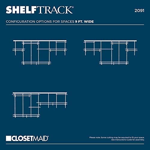 ClosetMaid ShelfTrack Wire Closet Organizer System, Adjustable from 7 to 10 Ft., With Shelves, Clothes Rods, Hardware, Durable Steel, White - Image 6
