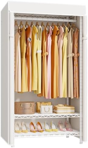 ULIFHOME H5C Clothes Rack with Cover, Covered Clothing Rack Heavy Duty by UlifHome