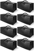 Cosy Family 8 Pack Heavy Duty Extra Large Moving Bags with Backpack Straps - Strong Handles & Zippers, Storage Totes For Space Saving, Fold Flat, Alternative to Moving Box (Set of 8, Black) by Cosy+Family