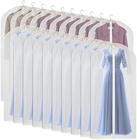 60 Inch Garment Bags 20 Pack Dress Bags for Gowns, Closet Storage by Kntiwiwo