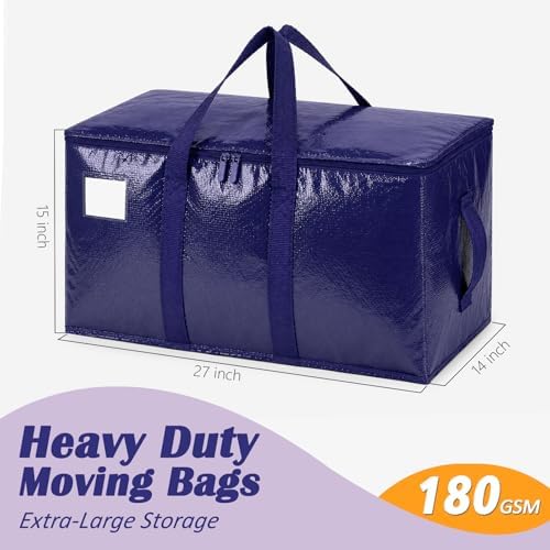 Songrey Extra Large Heavy Duty Moving Bags, 12 Pack, Dark Blue - Image 2