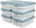 Hefty Hi-Rise Storage Bin with Lid, 40 Quart, Smoke Blue, 6 Pack by Hefty