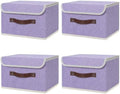 ANMINY Fabric Storage Box Bins with Lids, Purple, 13"x9"x7.9", 4 Pack by ANMINY