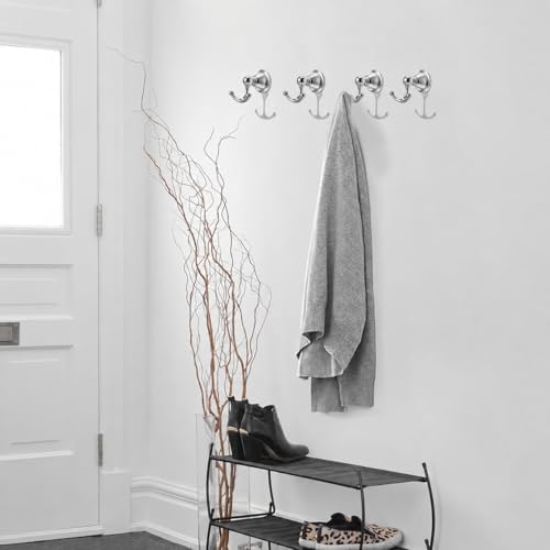 khtumeware 4 Pack 2-1/2 inch Polished Chrome Vintage Towel Hooks - Image 5