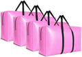 Extra Large Storage Bags, Jumbo Moving Tent Storage Bags, Waterproof Foldable Big Pink XXL Duffle Bag for Travel, 42x23x13.5inch - 4PACK by HaoHakka