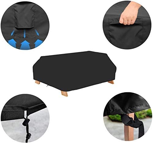 12’L Rectangular Metal Picnic Table Cover for Outdoor Steel Picnic Table - Image 5