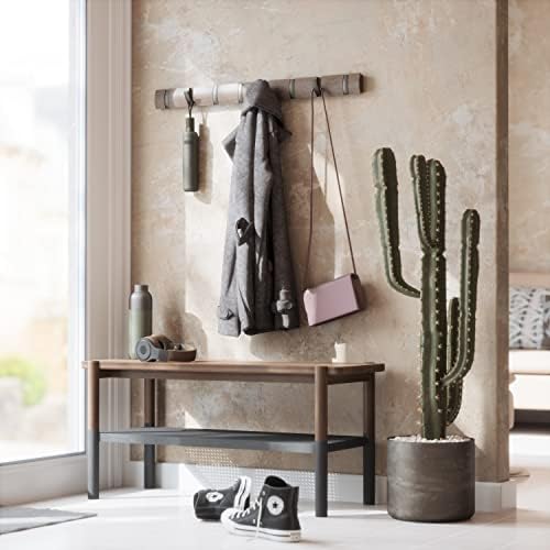 Umbra Flip Coat Rack, Wall Mount 8-Hook, Space Saving, Grey/Pewter - Image 3