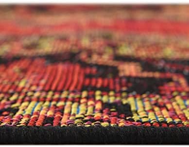 Unique Loom Outdoor Tribal Collection Area Rug - Quepos (7' 10" Round, Multi/ Black) - Image 5