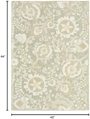 Nourison Home Aloha Ivory Sage 3'6" x 5'6" Area Rug - Easy Clean, Non Shedding, Bed Room, Living Room, Dining Room, Kitchen (4' x 6') - Image 2