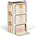 Clothes Storage Bins, 3 Openings, 100L, Brown by LeArex