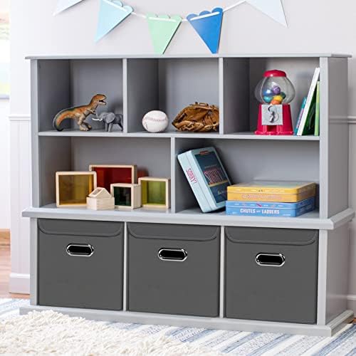 Closet Organizers Fabric Storage Bins With Lids Collapsible Cube Storage Organizer Basket With Handles,Storage Boxes for Clothes Storage,Office,Laundry,Shelves,6 Pack,（Grey - Image 5