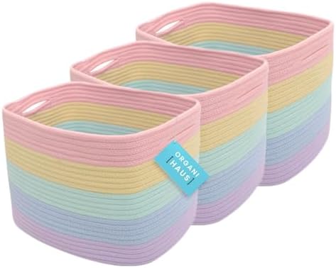 OrganiHaus Large Laundry Basket + Set of 3 Shelf Baskets - RAINBOW - Image 4