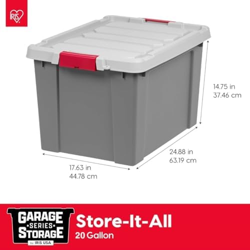 IRIS USA 6-Pack 20 Gal Heavy Duty Lockable Storage Totes with lids, Gray - Image 3