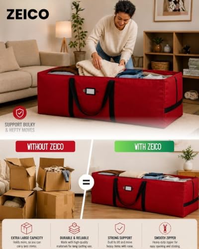 Zeico Heavy-Duty Moving Bag - Indestructible 600D Military Oxford Storage Bag - Colossal 65 Gallon Capacity - Tear-Proof - Image 5