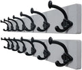 WEBI Rustic Coat Rack Wall Mount,30" Long 7 Cast Iron Coat Hooks Wall Mounted,Heavy Duty Farmhouse Wood Coat Hanger Wall Antique Vintage Hooks for Hanging Jacket,Clothes,Backpack,Gray,2 Packs by WEBI
