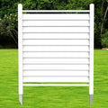 36" W X 45" H Reinforced White Vinyl Privacy Fence, Double Windproof Air Conditioner Fence Trash Can Fence, Louvered Vinyl Screen Panel Kit (1 Panels) by Qikdesign