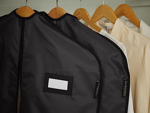 Covermates Keepsakes Garment Bag Set - Premium Polyester - Full Length Zipper - ID Window - Carrying Handles - Closet Storage, Black - Image 7
