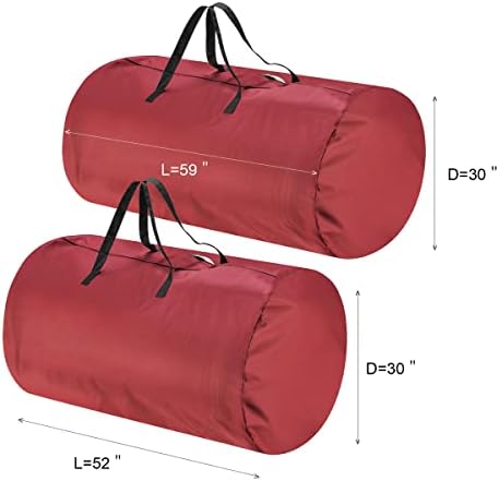 Christmas Tree Storage Bags- Set of 2- For 7.5-16 Ft Artificial Trees-Premium Canvas-Protect Holiday Decorations, Inflatables by Tiny Tim Totes (Red - Image 2
