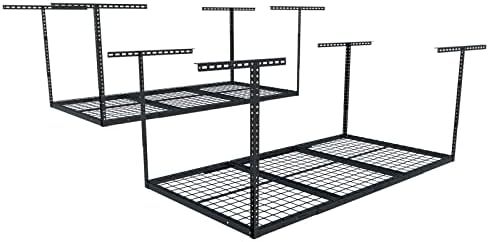 FLEXIMOUNTS 3x6 Overhead Garage Ceiling Storage Rack, 2 Pack, Black by FLEXIMOUNTS