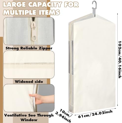 Aliceset 3 Pcs Pure Cotton Garment Storage Bag for Hanging Clothes - Image 2