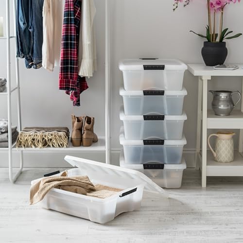 IRIS USA 6-Pack 27 Quart Storage Bins with Lids, Pearl - Image 5